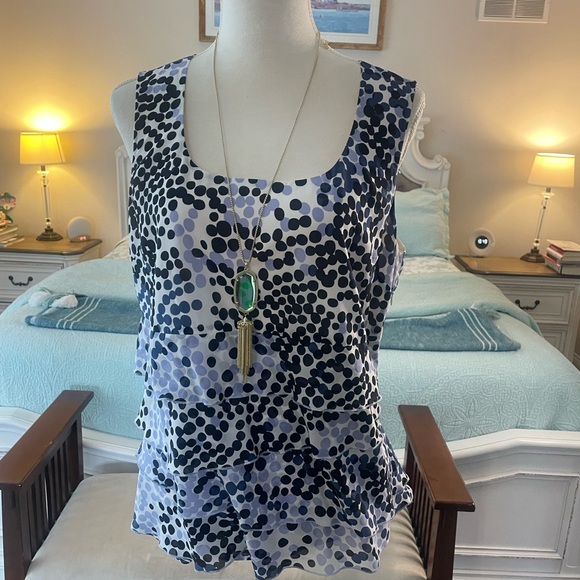 St. John Black and White Polka Dot Blouse - Picture 3 of 4